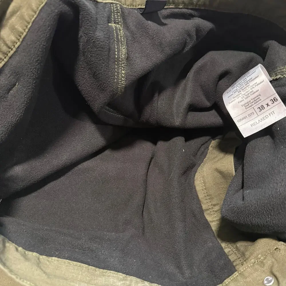 Carhartt‎ Rugged Flex Relaxed Fit Ripstop Cargo Fleece-Lined Work Pant Green 38